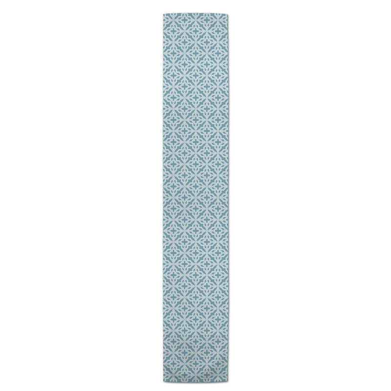 Chemin de table Hovig Geo, 90 po x 16 po, Bleu ciel, Geometric 1