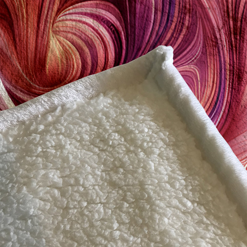 Throw Blanket, 51" W x 60" L, Abstract, Pink/Orange