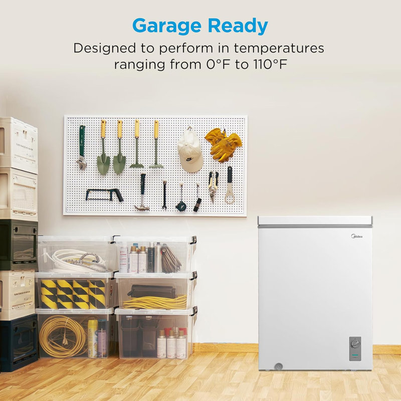 Midea 7 cu. ft. Convertible Chest Freezer and Refrigerator with Removable Storage Basket, White