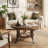 2 Tier Round Solid Wood Coffee Table With Storage, Rustic Brown