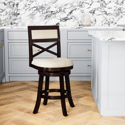 Tabouret pivotant à hauteur de comptoir, tissu et tabouret élégant, siège en tissu, siège confortable moderne