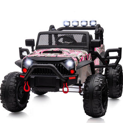 24V 9Ah Ride on Toy for Big Kids, 4WD 2-Seater Kids Electric Car Truck w/ Remote, 4x200W Motor