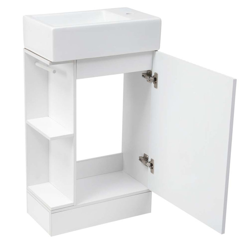 Meuble-lavabo 18,6 po avec lavabo et armoire, Blanc