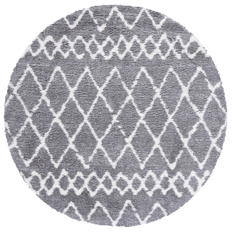 Glennon Shag Performance Geometric Rug, Round 6'7"