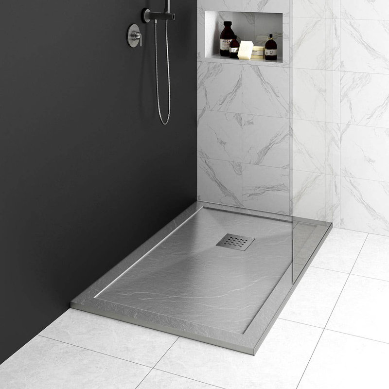 Base de douche l 32 po x P 32 po, Gris ardoise