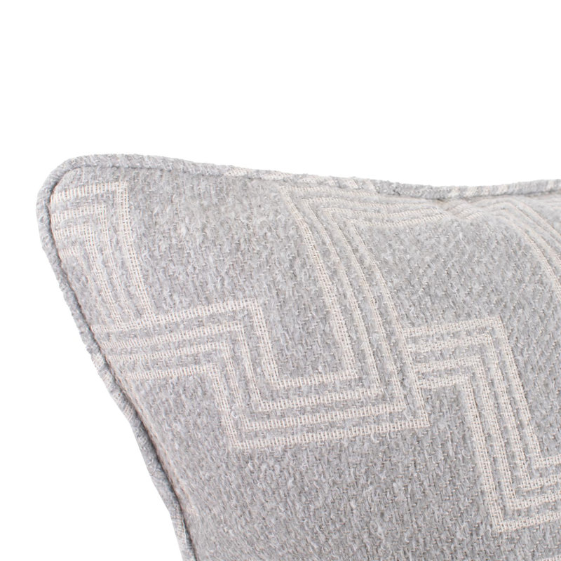 Indoor/Outdoor Pillow Syros Fog, 24"H x 24"W, Gray Striped, Square
