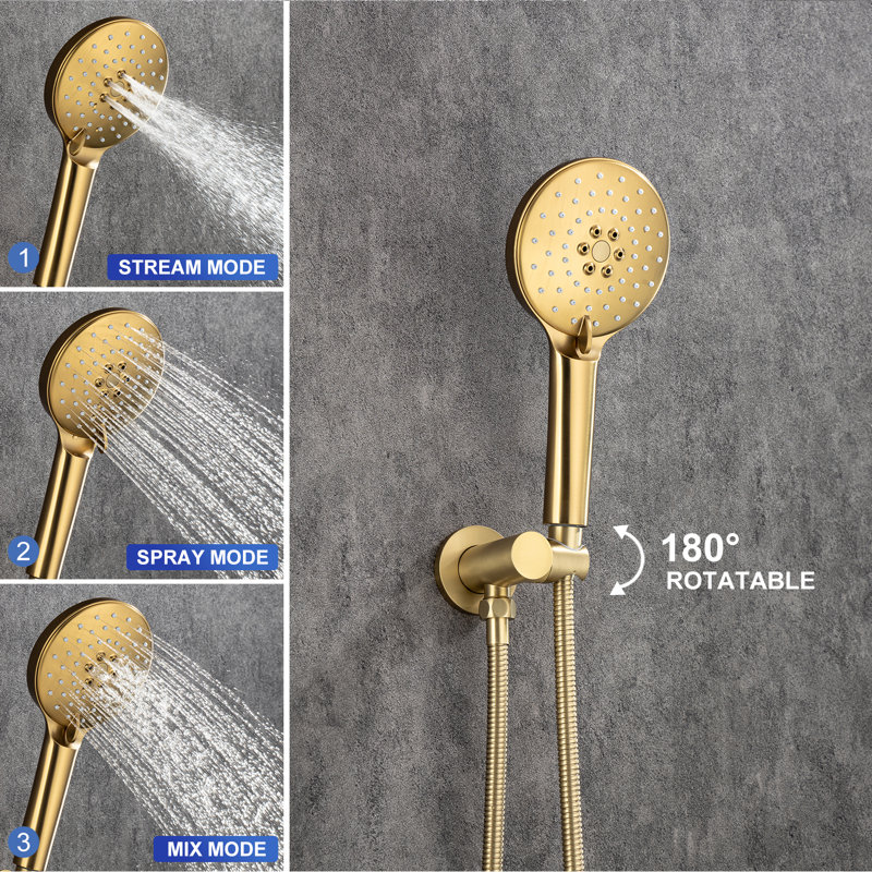 All-In-One Kit with Rough in-Valve, Matte Golden