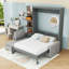 Grand lit escamotable avec canapé et tablettes-1178500477
