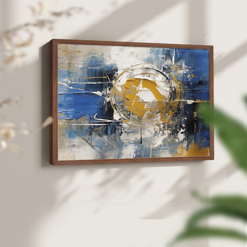 Abstrait, série CXLV, reproduction encadrée, H 8 po x l 10 po, Noyer