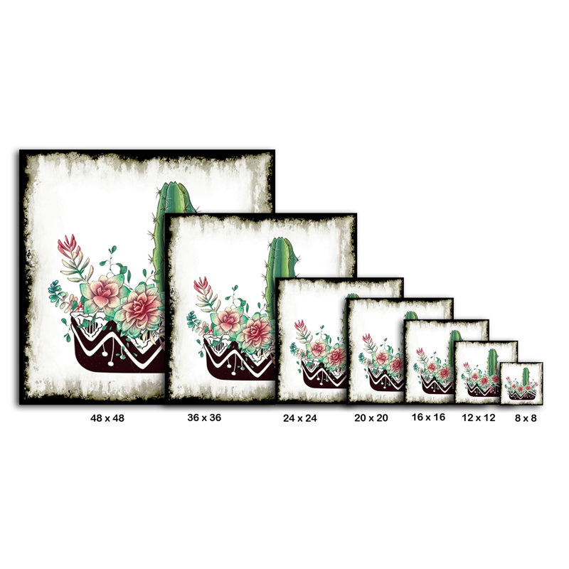 " Cactus Succulents 652 ", 20" H x 20" W x 1.5" D