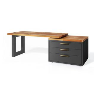 Farwah Solid Wood Stainless Steel Executive Desk