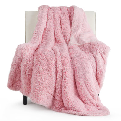 Bedsure Faux Fur Sherpa Twin/TwinXL Blanket – Ultra Soft Plush Bed Blanket for Dorm Room – Pink – Perfect Gift for Teen Girls
