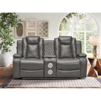 Nikoleta 75.2'' Faux Leather Power Reclining Loveseat