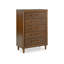 Commode haute 5 tiroirs Jeyn, bois massif brun foncé traditionnel