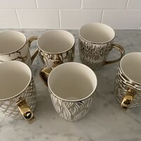 Certified International Set Of 6 Gold Plated Mugs