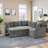 L-shaped Sectional Sofa With Hidden Storage Compartment-542607967