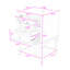 Meuble-lavabo compact avec lavabo en céramique, tablette inférieure, tiroirs basculants et en forme de U-1887452338