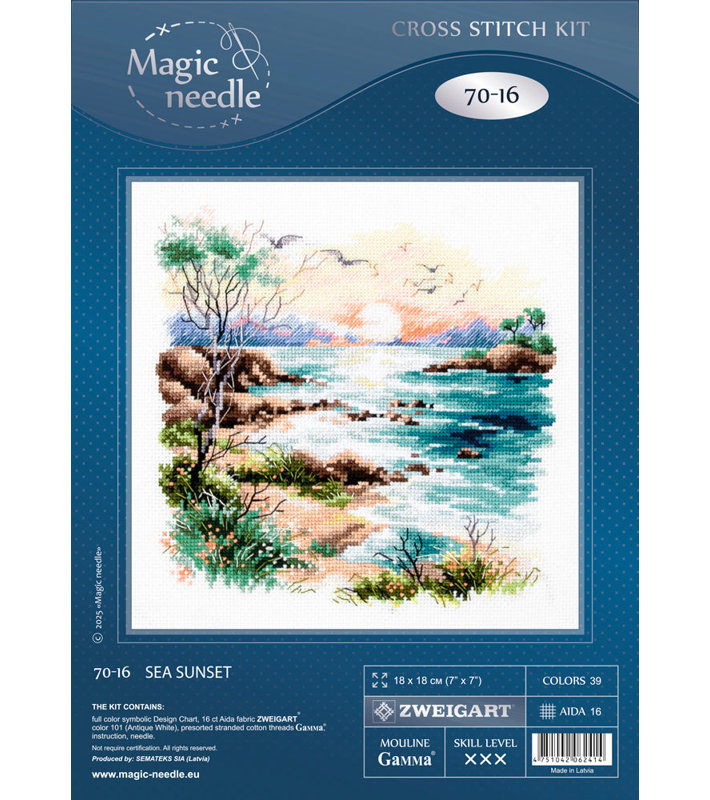 Sea Sunset Counted Cross Stitch Kit by Magic Needle 70-16