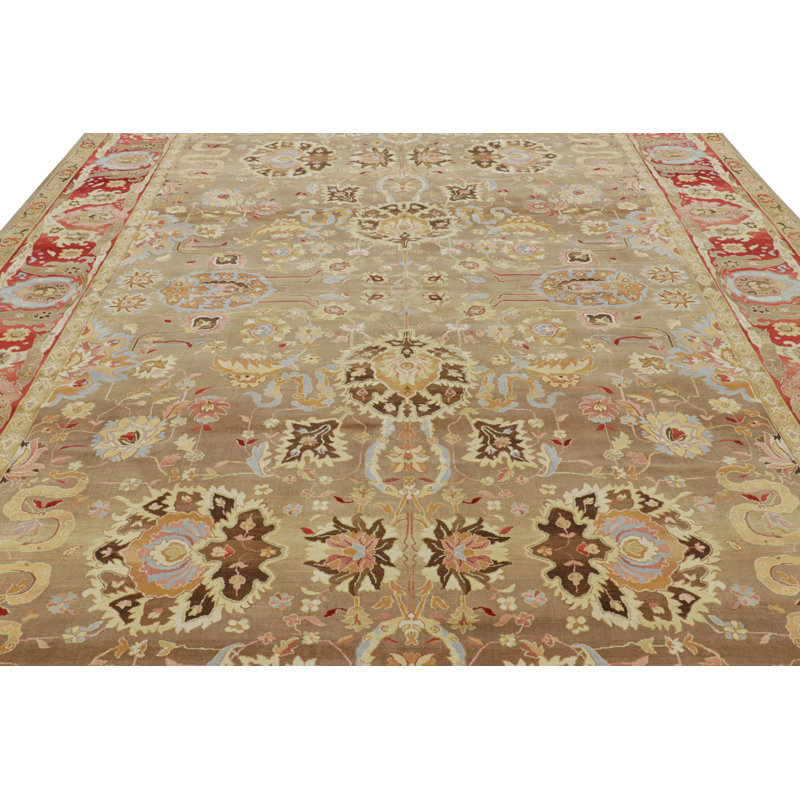 Rug & Kilim’S Persian Tabriz Style Rug In Beige-Brown With Floral Patterns