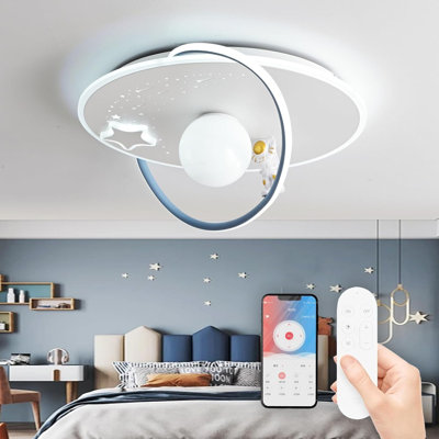Flush Mount Lighting LED Modernes Design Mond Astronaut Deckenleuchte Dimmbar Mit Fernbedienung