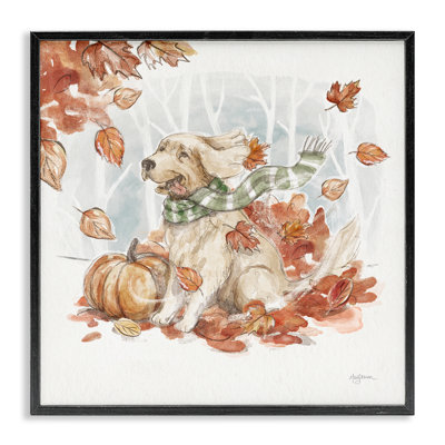 «Happy Autumn Labrador», estampe numérique par Mary Urban