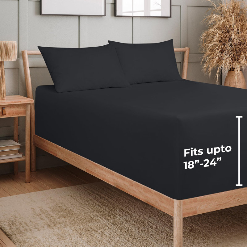 Royale Linens Extra Deep Pocket Only | Size Deep Pocket | Fits 18 inch to 24 inch Thick Mattress | Soft & Breathable Elastic Sheets