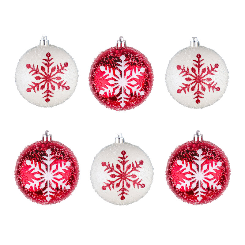 Ornements incassables The Holiday Aisle® 6 pièces, Rouge et blanc