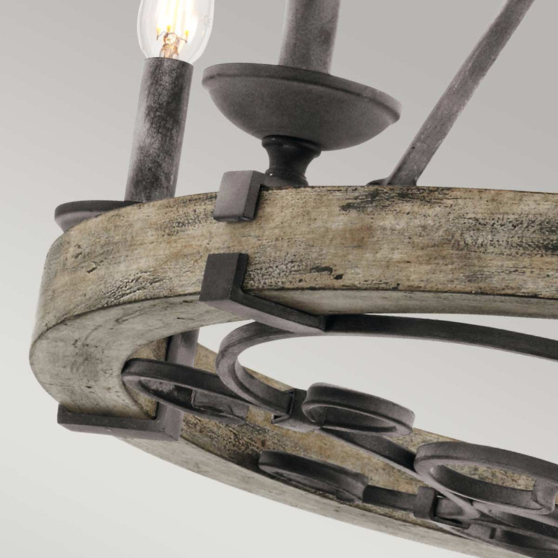 Schirado 6 - Light Waggon Wheel Chandelier