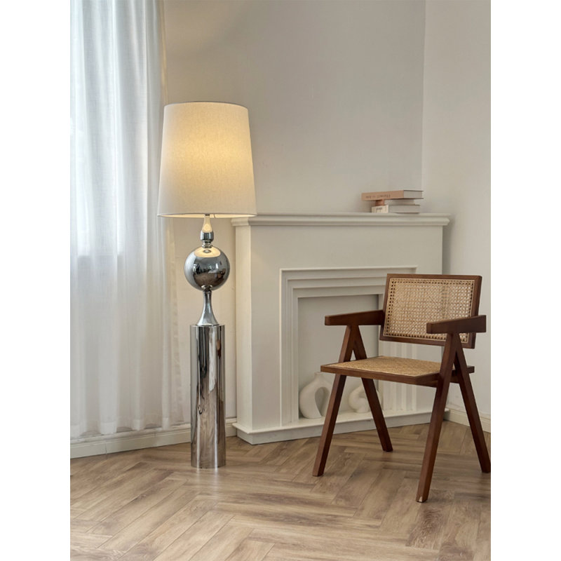 Light Luxury-Style Carbon Steel Plated & Linen Floor Lamp