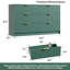 Commode 8 tiroirs pour chambre à coucher - Commode de table moderne à cannelures larges avec conception anti-basculement - Vert forêt