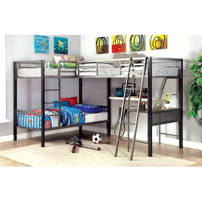 Triple Twin L-Shaped Bunk Bed
