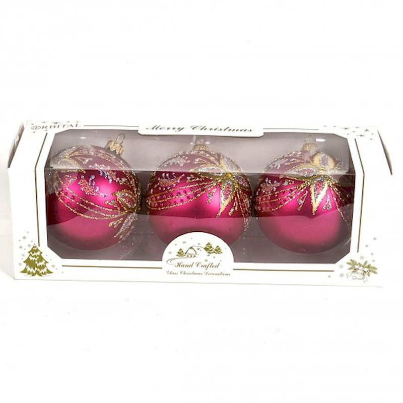 Ornement boule de noël en verre fabriqué à la main, Or