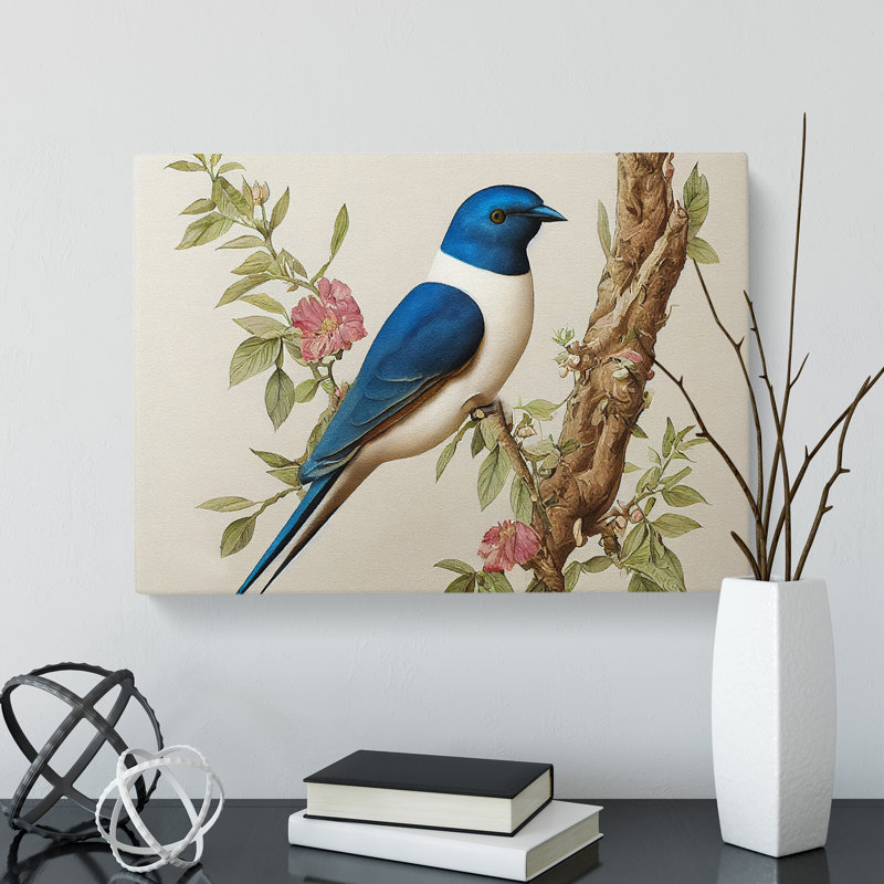 Watercolour Swallow Bird Vol.3 - Wrapped Canvas, 40cm H x 60cm W x 3cm D