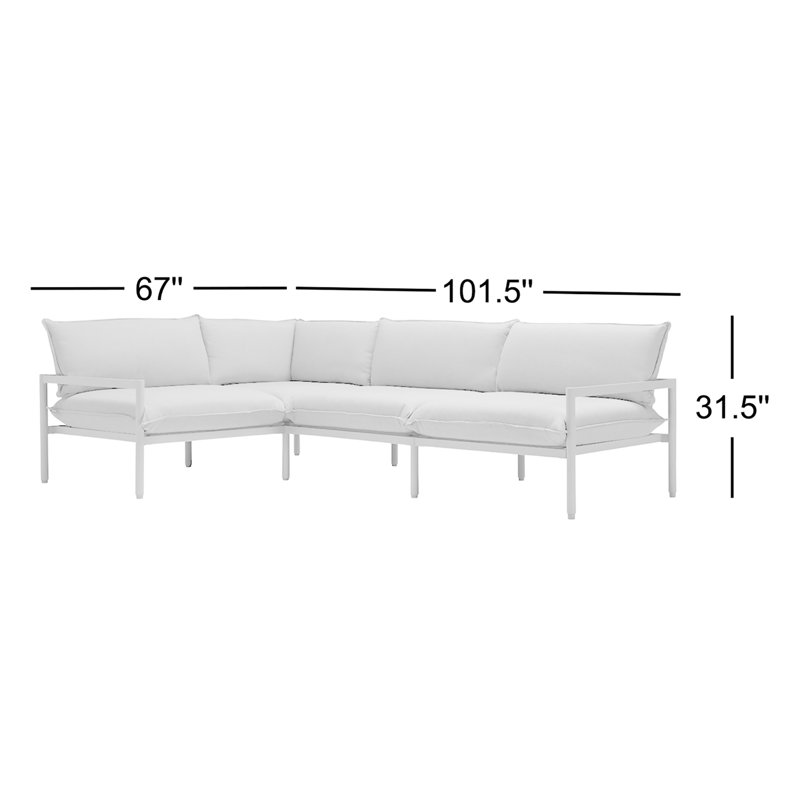 Terra Outdoor 4 - Seat Patio Sectional, Charcoal