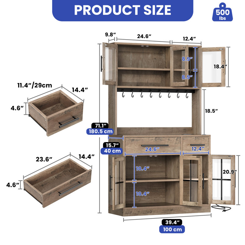 Baskas 70.87'' Kitchen Pantry, Brown