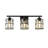 3-lamp matte black adjustable iron crystal Vanity Light