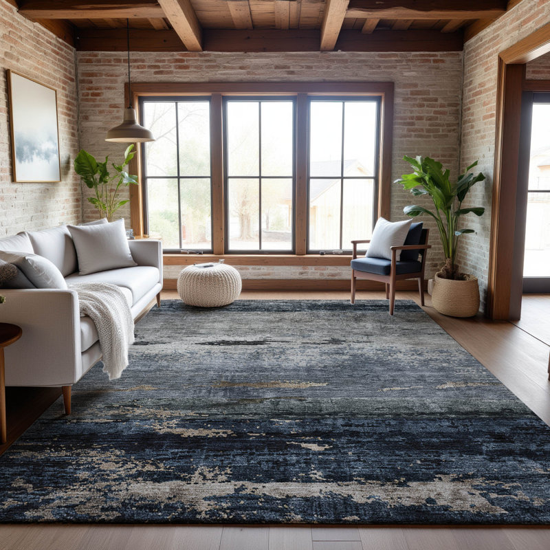 Premium Machine Washable Lyndhurst AMF1195 Abstract Rug, Rectangle 2'6" x 3'10"