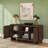 Modern TV Stand/Sideboard, 2 Door with Middle Shelf  (59 x 16 x 30in), Walnut-282875179-282875156