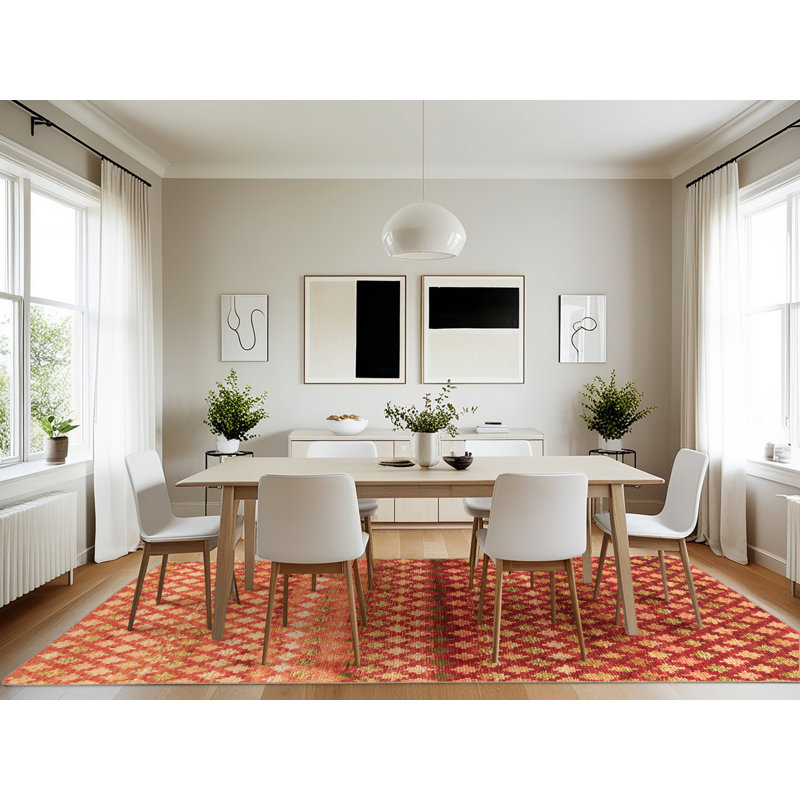 Modoulamin Performance Geometric Indoor Rug, Rectangle 7' x 10'