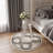 Alan Acrylic End Table, No-Assembly Clear Accent Side Table Nightstand with Ripple Texture Legs