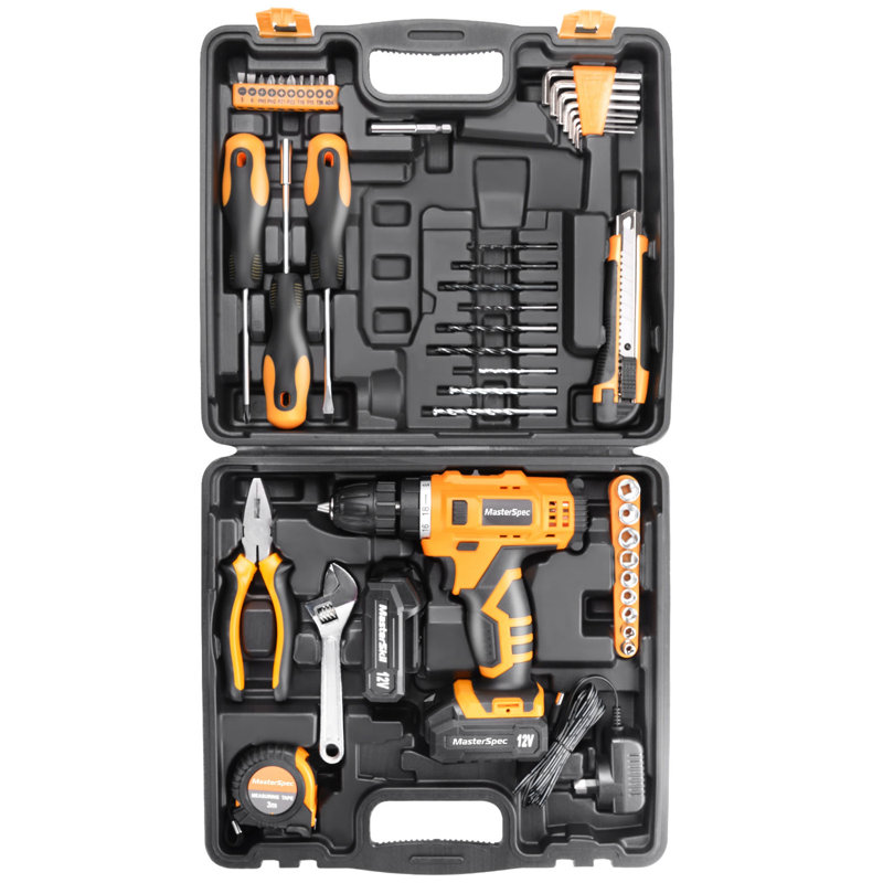  Perceuse sans fil 47PCs 12V Lithium avec 2 piles