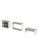 39" Grey And White Solid Console Table