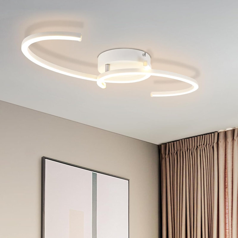 LED Semi Flush Mount, White