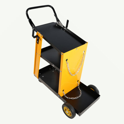 Multi Function 3 Tier Welding Cart. Gas Bottle And Accessory Storage.Welding Heavy Duty  Cart For Tig Mig Welder And Plasma Cutter  With Upgrade Handles And Increase Storage Space Tank Storage
