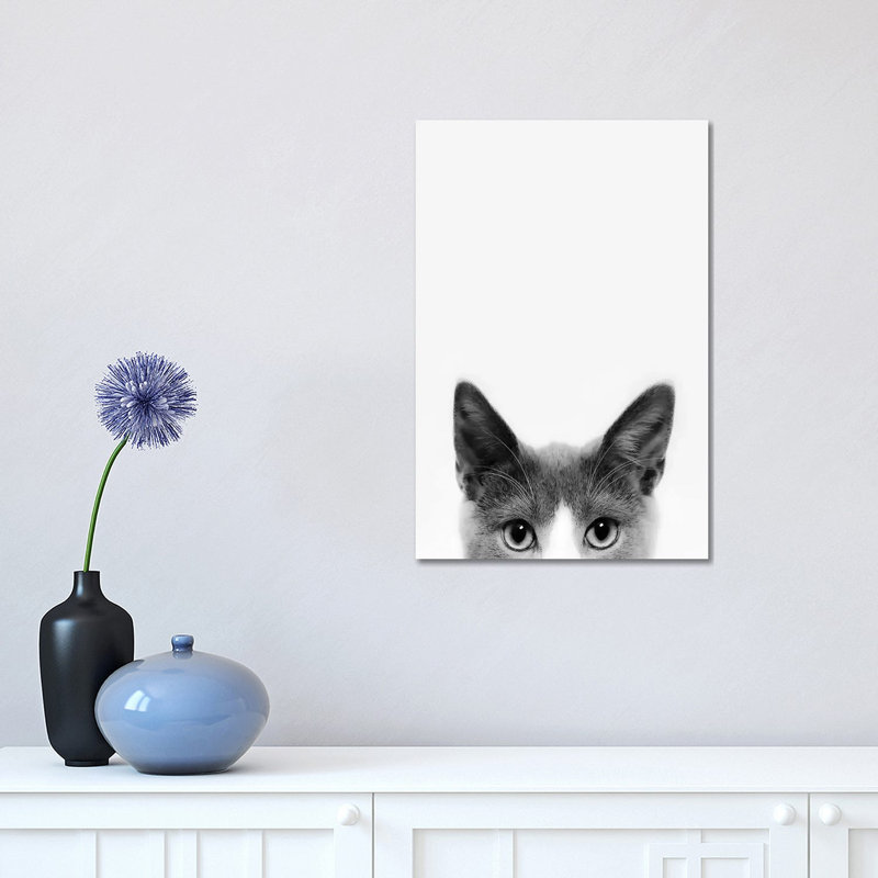 Peekaboo Kitty by Sisi & Seb - Wrapped Canvas Print, 30.48 cm H x 45.72 cm W