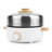 Aroma Housewares AMC-130 Whatever Pot, Indoor Grill, Hot Pot with Glass Lid, Bamboo Handles, 2.5L, Stainless Steel/White