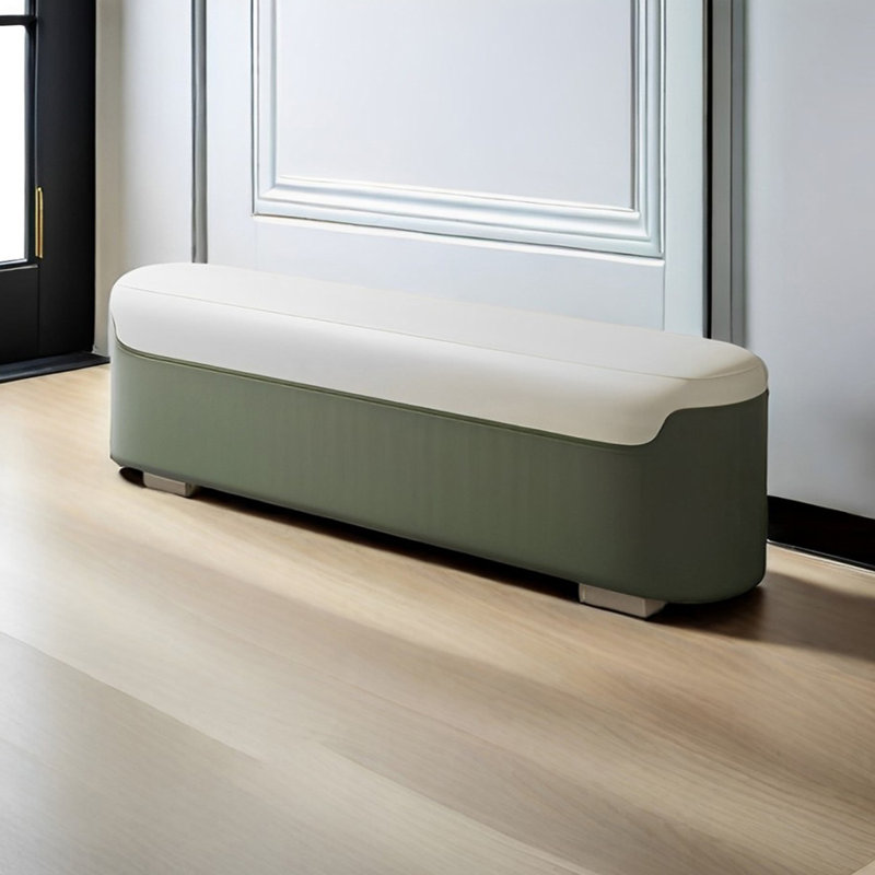 Banc rembourré en cuir Narah,  H 16,92 po x l 59,05 po x P 19,68 po