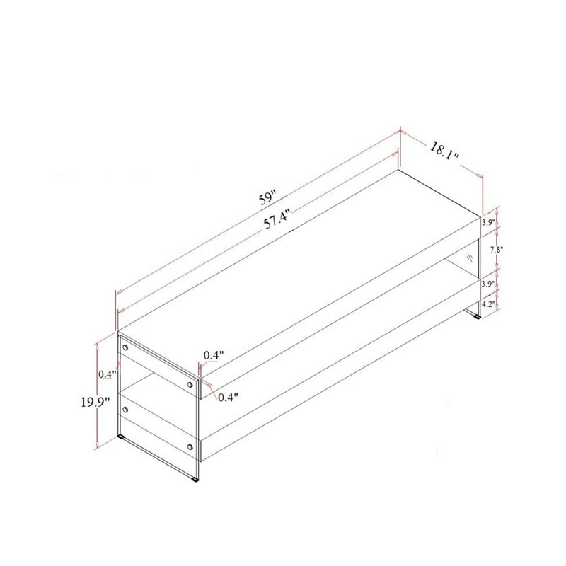 Thane TV Stand, 19.9" H x 72.5" W x 18.1" D, Gray High Gloss
