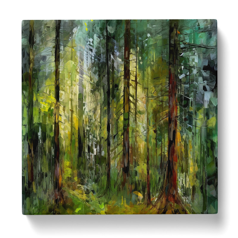Forest Gestural Art No.1 - Wrapped Canvas, 50cm H x 50cm W x 3cm D