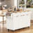 Fluted Kitchen Island With Storage (Not Include Stools)